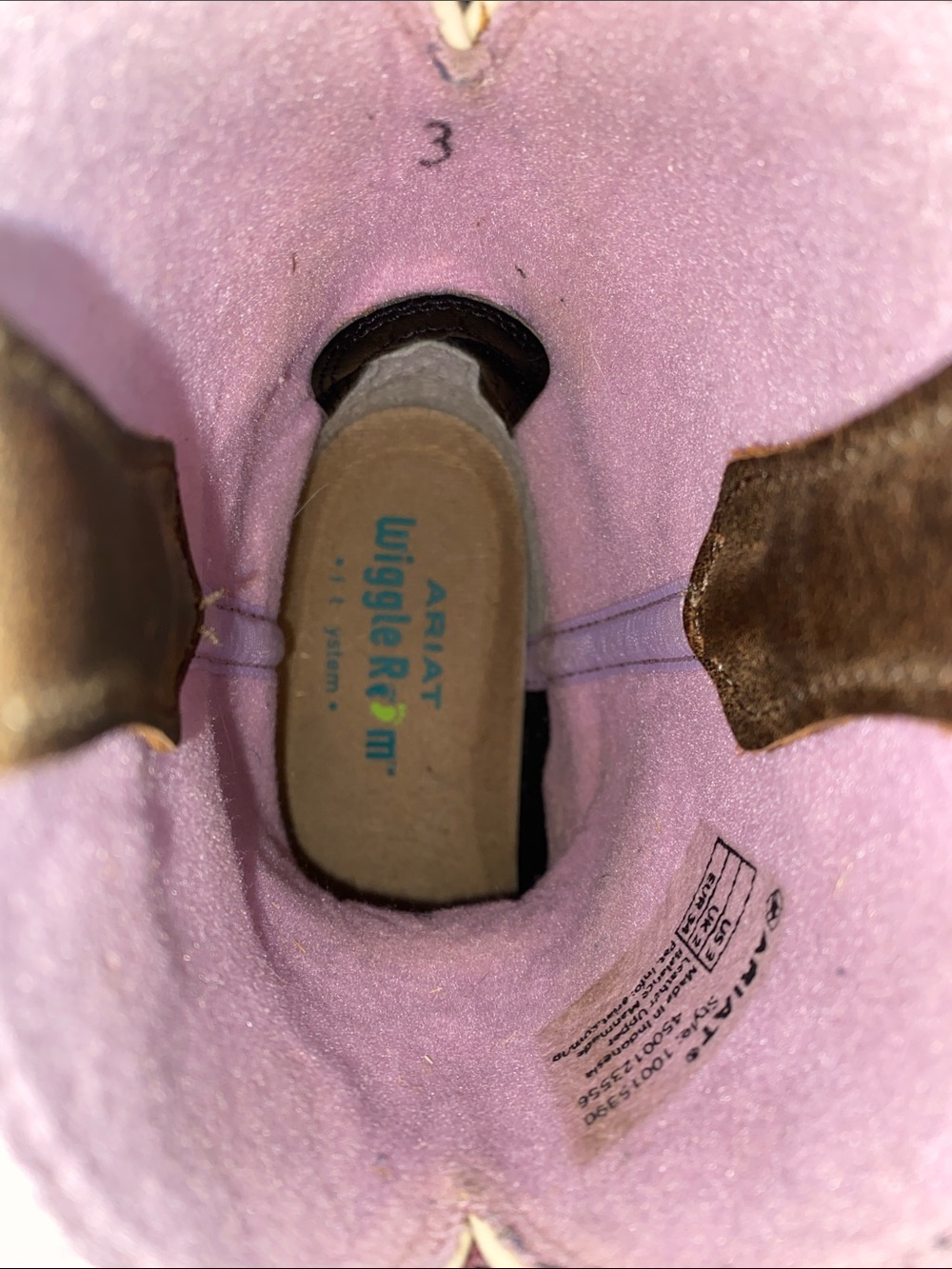 ARIAT GIRLS' TOMBSTONE WESTERN BOOTS - BROAD SQUARE TOE - Picture 5 of 8
